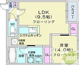 メゾンドセピア 1LDKの間取図画像