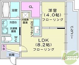 ヴィレッジ北大通壱番館 1LDKの間取図画像