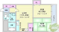 アートサイドテラス 2LDKの間取図画像