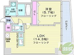NCウイング白石 1LDKの間取図画像