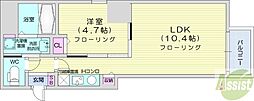 ビッグタワー大通公園 1LDKの間取図画像