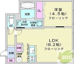 ル・ヌアージュ 1LDKの間取図画像