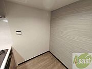 こちらに冷蔵庫を置けます。調理時の動線もばっちり効率的。