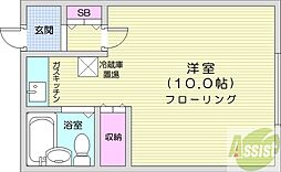V.ハウス 1Kの間取図画像