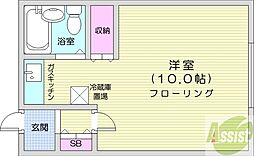 V.ハウス 1Kの間取図画像