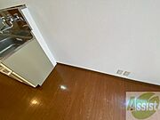 こちらに冷蔵庫を置けます。調理時の動線もばっちり効率的。