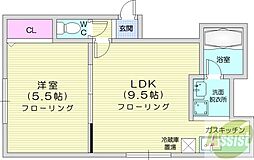 元町60 1LDKの間取図画像