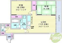 サンシャイン中島公園 2LDKの間取図画像
