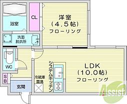 LaplaceEast 1LDKの間取図画像
