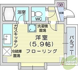 ガーデンヒルズ32 ワンルームの間取図画像