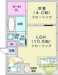レクレルール 1LDKの間取図画像