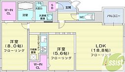 C-STYLE.STELLA 2LDKの間取図画像