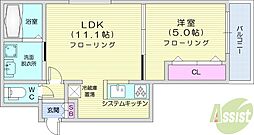 HANA 24 1LDKの間取図画像