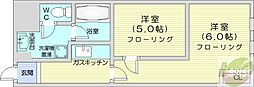 メトロノーム 1LDKの間取図画像
