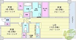 ヱムズ南6条 3LDKの間取図画像