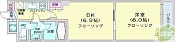 メープル桑園駅 1LDKの間取図画像