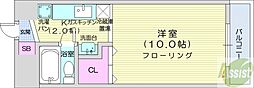 ラ・メール円山公園 1Kの間取図画像