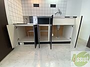 キッチン下の棚を開けてみました！食品ストック等をしまえます。
