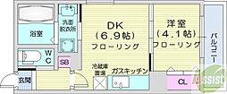 グランコンフォート札幌 1DKの間取図画像