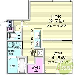 patio豊平 1LDKの間取図画像