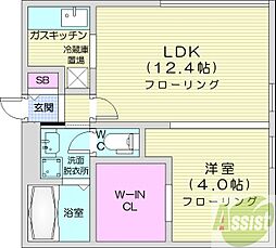 ディリッツ札幌東 1LDKの間取図画像