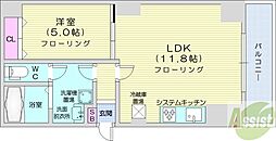 アズーリガーデン128 1LDKの間取図画像
