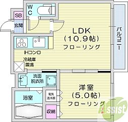 サムティ円山レジデンス 1LDKの間取図画像