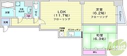 プレミエール中島公園通 2LDKの間取図画像