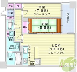 S-FORT中島公園 2LDKの間取図画像