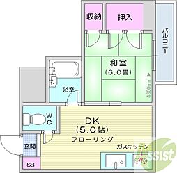 クラークハイツ 1DKの間取図画像