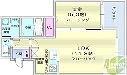 e′clair 1LDKの間取図画像