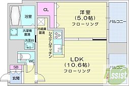 e′clair 1LDKの間取図画像