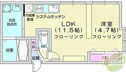 DIOGRACIA北大前 1LDKの間取図画像