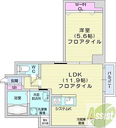ソールタワー大通 1LDKの間取図画像