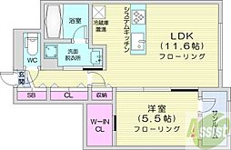 札幌市豊平区豊平一条4丁目マンション 1LDKの間取図画像