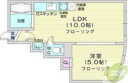 トキメック円山並木通2 1LDKの間取図画像