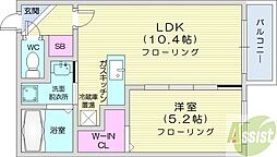 ルピシア麻生 1LDKの間取図画像