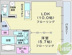 ラ・メージュ 1LDKの間取図画像