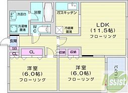 デベックス217 2LDKの間取図画像