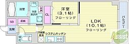 レジディア南一条 1LDKの間取図画像