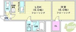 シャネル栄町壱番館 1LDKの間取図画像