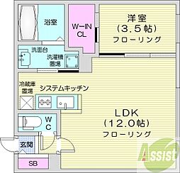LaCasadelSole 1LDKの間取図画像