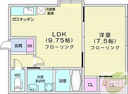 コンフィーネ13 1LDKの間取図画像