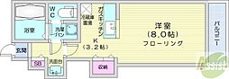 テラ元町 1Kの間取図画像