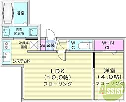 エスペランサ中島公園 1LDKの間取図画像