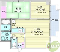 ノール北11条 2LDKの間取図画像