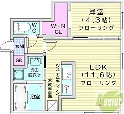エルムガーデン3 1LDKの間取図画像