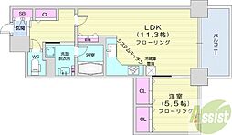 札幌まち家勇崎 1LDKの間取図画像