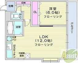 アルトゥパーク 1LDKの間取図画像