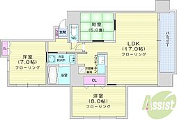 エッジウォーターテラス 2LDKの間取図画像